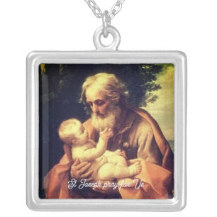 Saint Joseph Silver Plated Necklace