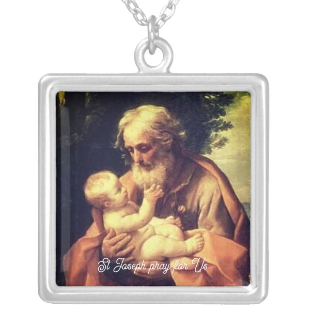 Saint Joseph Silver Plated Necklace (Front)