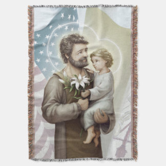 Saint Joseph the Protector Throw Blanket