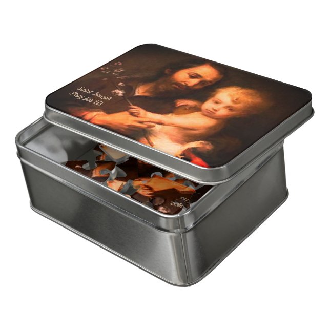 Saint Joseph with Christ Child Jigsaw Puzzle (Lid Open)