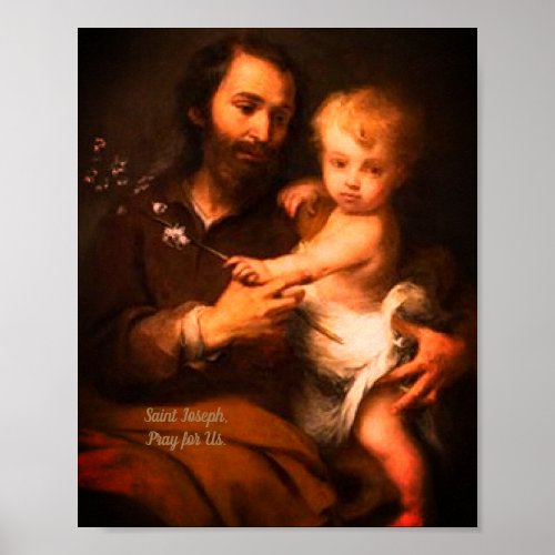 Saint Joseph with Christ Child Poster
