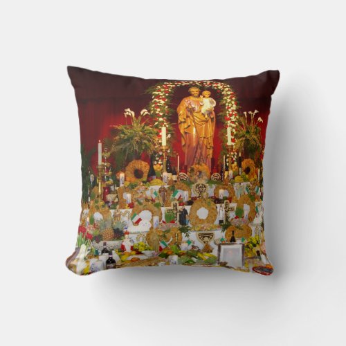 Saint Josephs Altar Throw Pillow