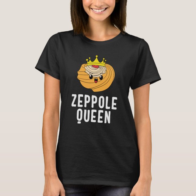 Saint Joseph's Day Zeppole Queen Crown Cute Italia T-Shirt (Front)