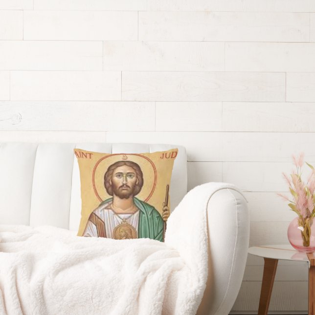 Saint Jude and the Cancer Prayer Comfort Pillow (Couch)