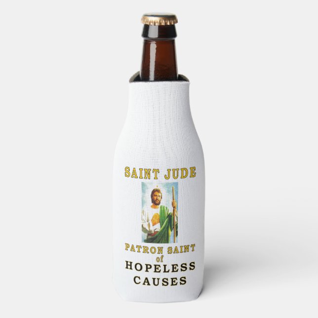 SAINT JUDE PATRON SAINT of HOPELESS CAUSES Bottle Cooler (Bottle Front)