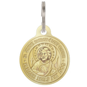 Saint Jude, Please Help My Dog, medal and ID tag