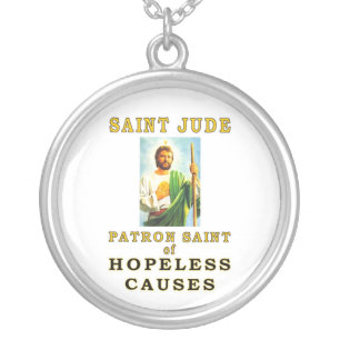 SAINT JUDE SILVER PLATED NECKLACE
