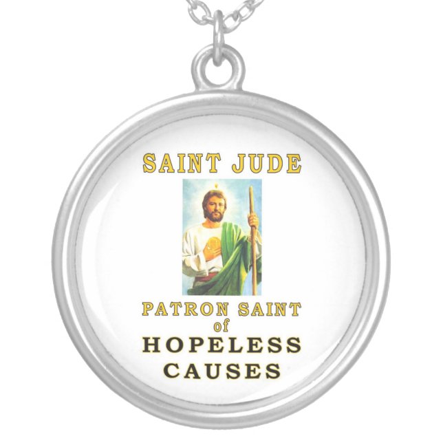SAINT JUDE SILVER PLATED NECKLACE (Front)