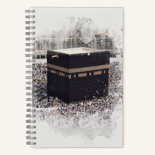 Saint Kaaba, Masjid Al Haram, watercolour illustra Notebook