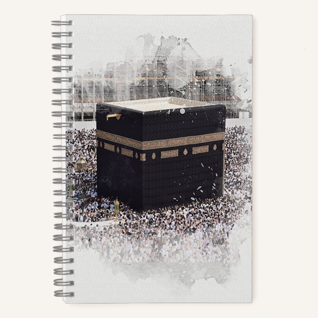 Saint Kaaba, Masjid Al Haram, watercolour illustra Notebook (Front)