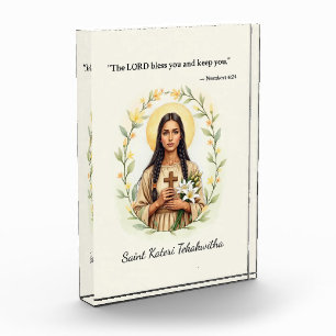 Saint Kateri Tekakwitha God's Peace and Blessings Acrylic Award