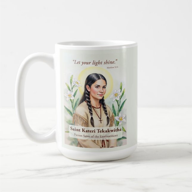 Saint Kateri Tekakwitha Religious Encouragement Coffee Mug (Left)