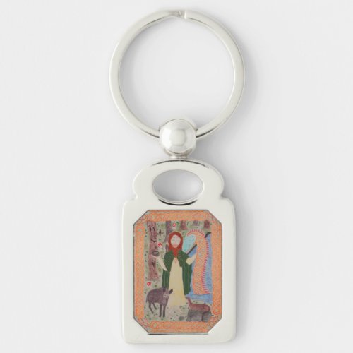 Saint Kevin of Glendalough Keychain