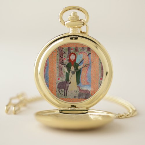 Saint Kevin of Glendalough Pocket Watch