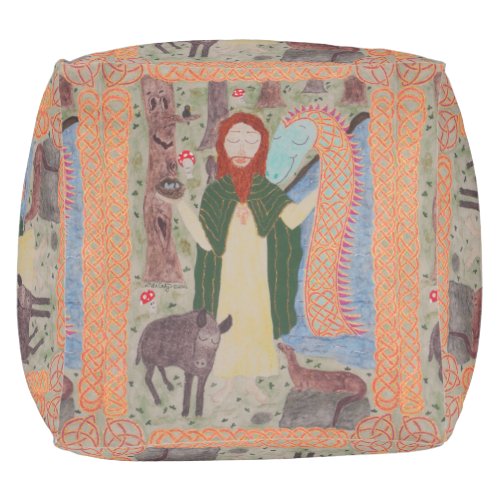 Saint Kevin of Glendalough Pouf