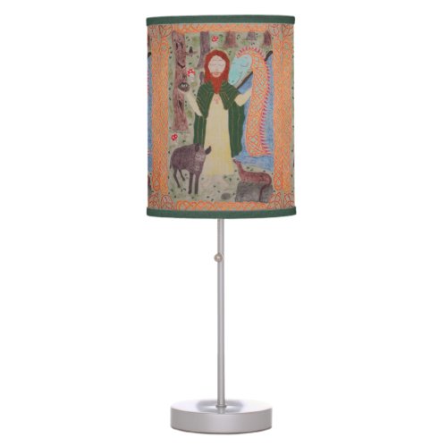 Saint Kevin of Glendalough Table Lamp