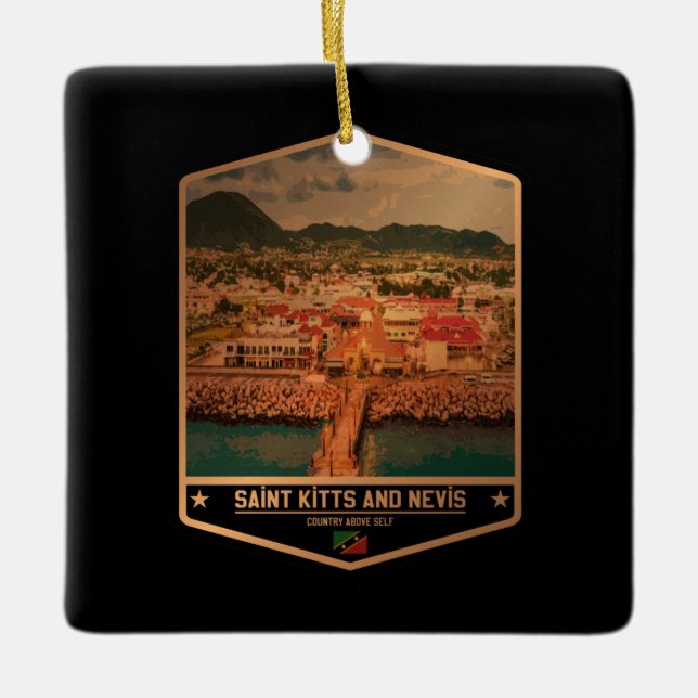 Saint Kitts and Nevis Ceramic Ornament (Front)