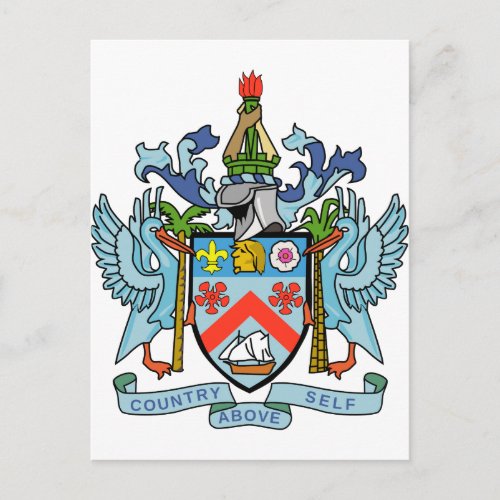 Saint Kitts and Nevis Coat of Arms Postcard