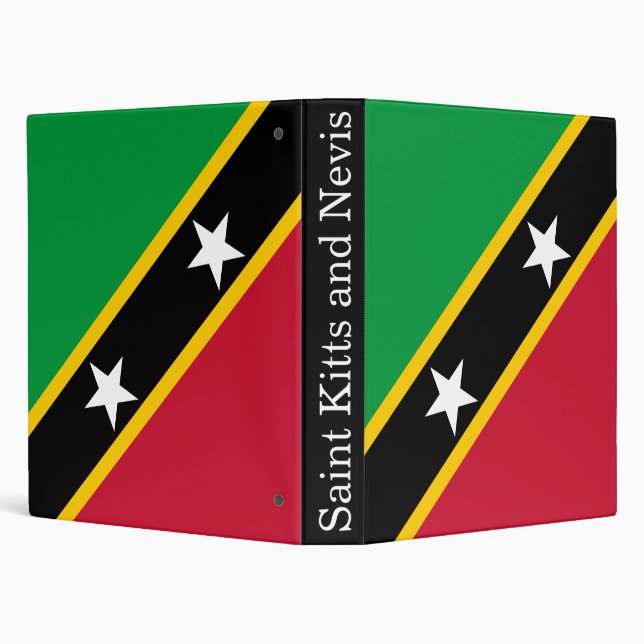 Saint Kitts and Nevis Flag 3 Ring Binder (Background)