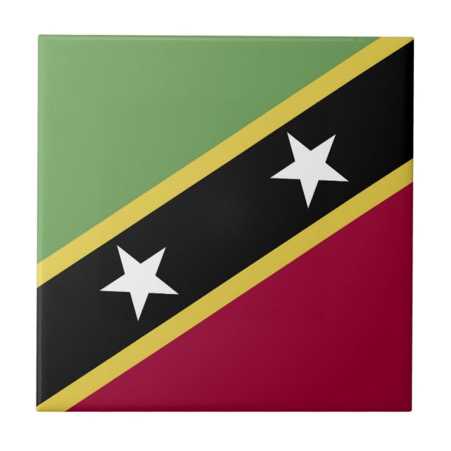 Saint Kitts and Nevis flag Ceramic Tile (Front)