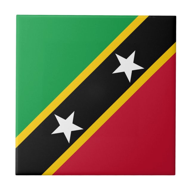 Saint Kitts and Nevis Flag Ceramic Tile (Front)