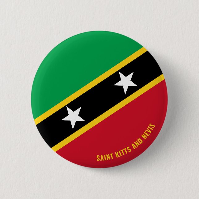 Saint Kitts and Nevis Flag Charming Patriotic Button (Front)