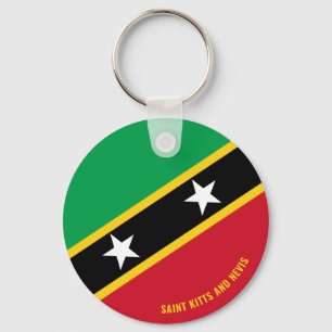 Saint Kitts and Nevis Flag Charming Patriotic Keychain