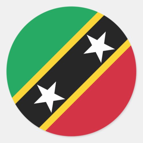 Saint Kitts and Nevis Flag Classic Round Sticker