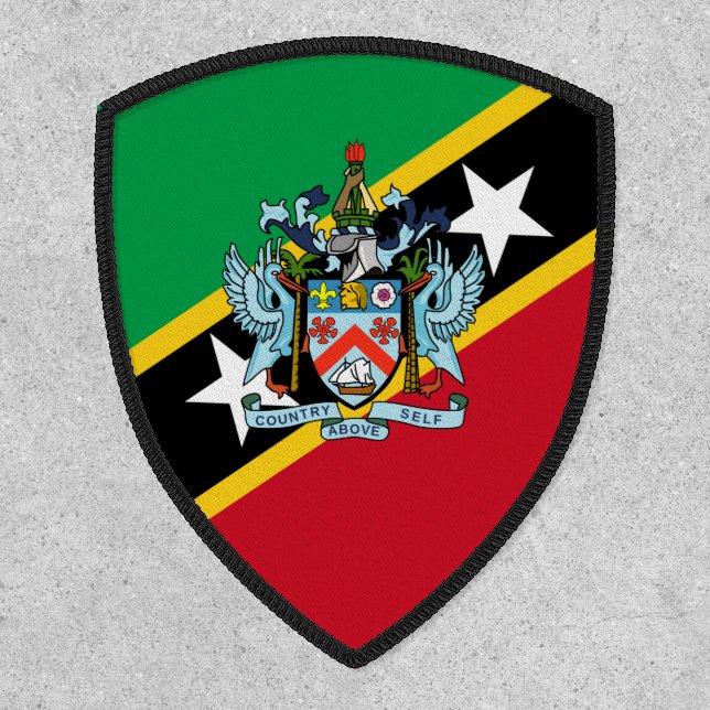 Saint Kitts and Nevis Flag & Coat of Arms Patch (Front)
