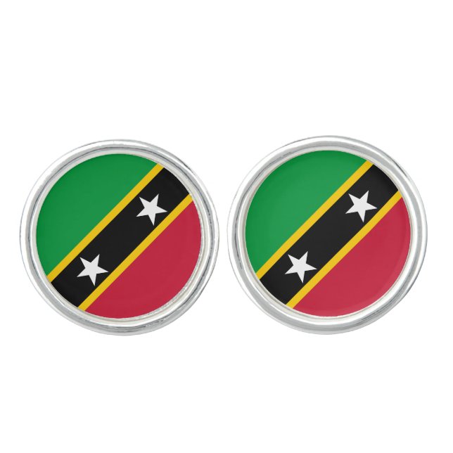 Saint Kitts and Nevis Flag Cufflinks (Front)
