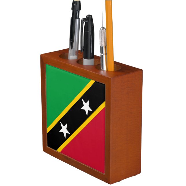 Saint Kitts and Nevis Flag Desk Organizer (In Situ)