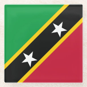Saint Kitts and Nevis Flag Glass Coaster