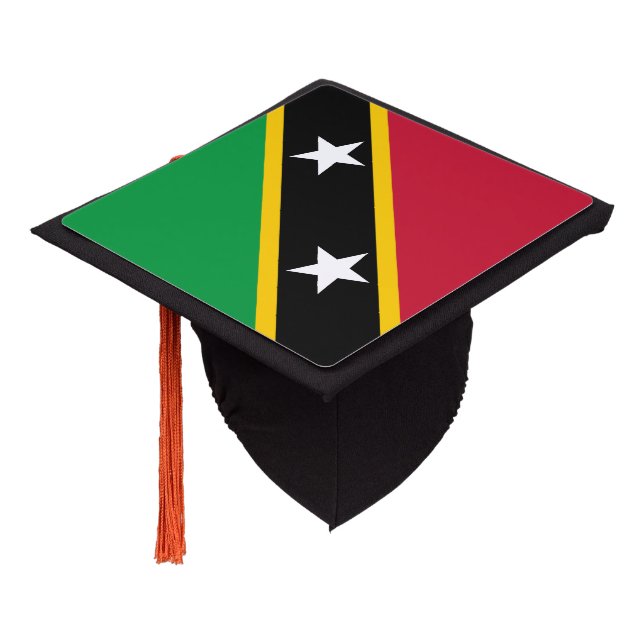 Saint Kitts and Nevis Flag Graduation Cap Topper (Angled)