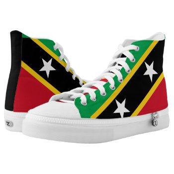 Saint Kitts And Nevis Flag High-top Sneakers by GrooveMaster at Zazzle