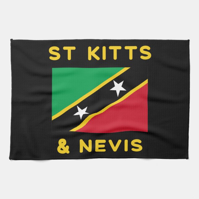 Saint Kitts And Nevis Flag Independence Caribbean Kitchen Towel (Horizontal)