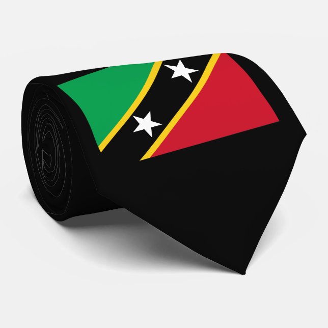Saint Kitts And Nevis Flag Independence Caribbean Neck Tie (Rolled)
