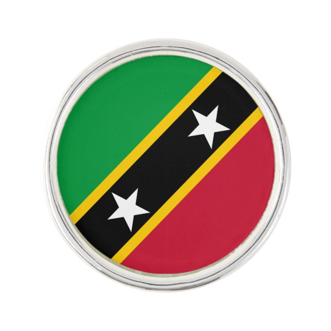 Saint Kitts and Nevis Flag Lapel Pin (Front)