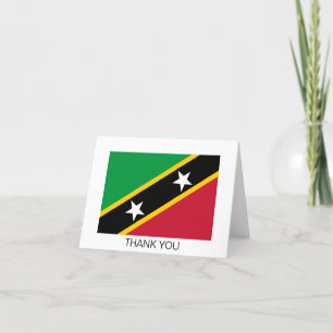 Saint Kitts and Nevis Flag Letterpress Thank You Card