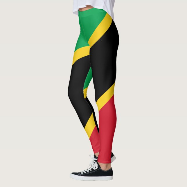 Saint Kitts and Nevis Flag pattern Leggings (Left)