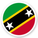 Saint Kitts and Nevis Flag Round Sticker
