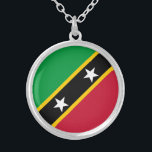Saint Kitts and Nevis Flag Silver Plated Necklace<br><div class="desc">Patriotic flag of Saint Kitts and Nevis.</div>