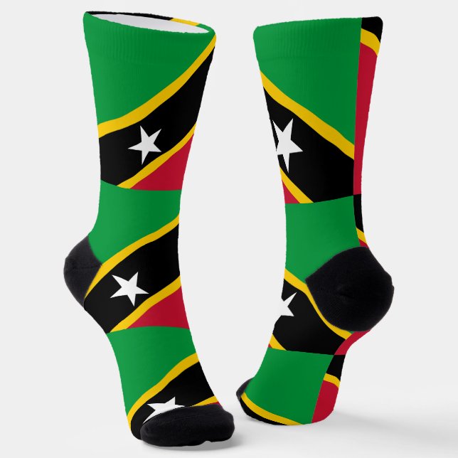 Saint Kitts and Nevis Flag Socks (Angled)