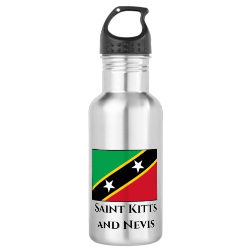 Saint Kitts and Nevis Flag Stainless Steel Water Bottle