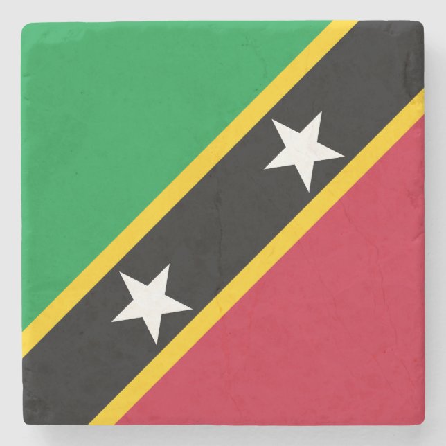 Saint Kitts and Nevis Flag Stone Coaster (Front)