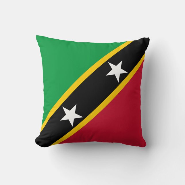 Saint Kitts and Nevis Flag Throw Pillow (Front)