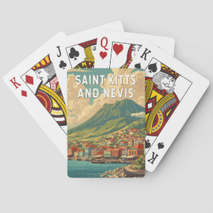 Saint Kitts and Nevis Illustration Travel Art Poker Cards