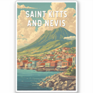 Saint Kitts and Nevis Illustration Travel Art Sticker