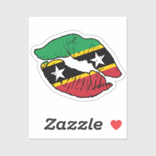 Saint Kitts and Nevis Kittitian Lipstick Love Flag Sticker