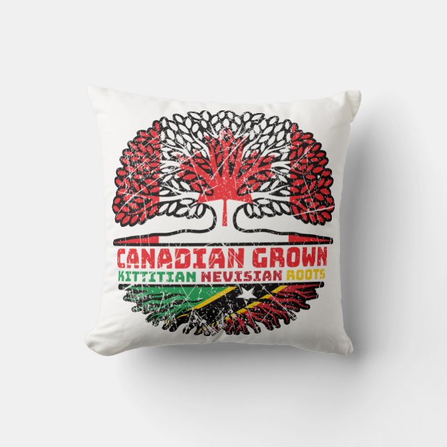 Saint Kitts and Nevis Kittitian Nevisian Canadian Throw Pillow (Front)