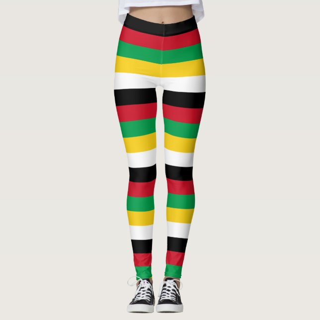 Saint Kitts and Nevis National Flag Colors Legging (Front)